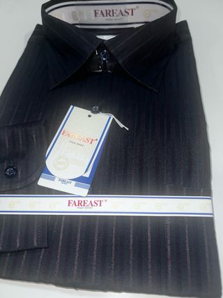 Camisa FAREAST negra a rayas
