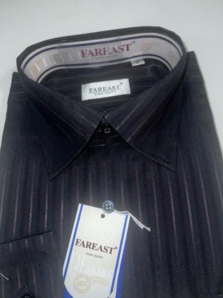 Camisa FAREAST negra a rayas
