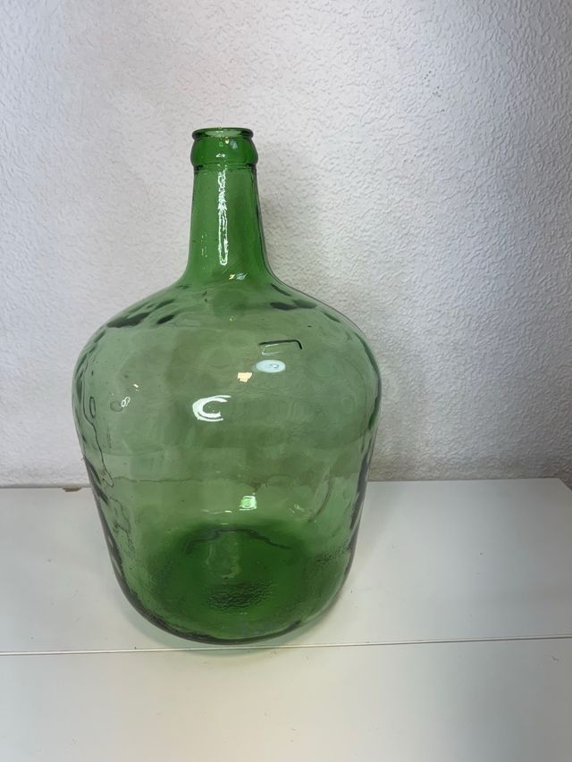Botella vidrio verde Antiguas Decoración