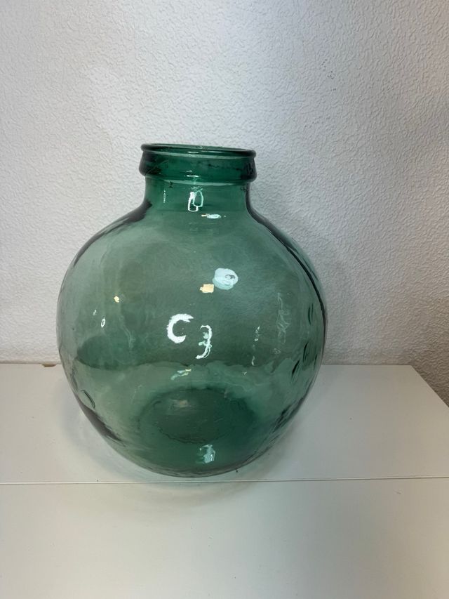 Botella vidrio verde Antiguas Decoración