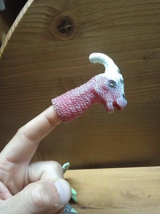 5 dinosauri da dito in gomma vintage