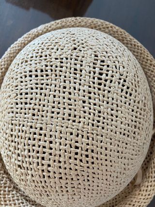 Cappellino paglia beige nero