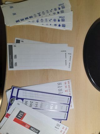 Lote de pegatinas de cintas VHS