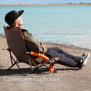 Silla de playa-picnic plegable baja Portal gris