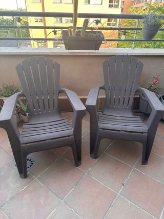 Sillones y mesa terraza - Marrón