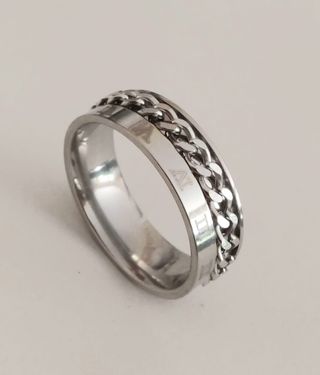 Anillo cadena romana acero hombre