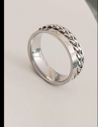 Anillo cadena romana acero hombre