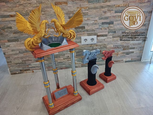 Trofeos personalizados. Precio unidad y medidas.