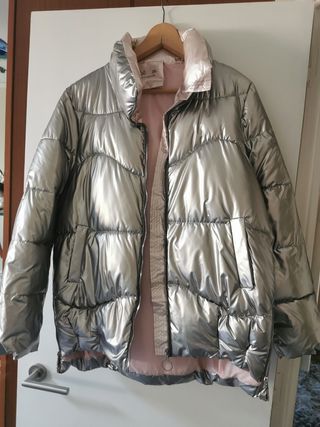 Chaqueta Plumas Plateada - Talla 8