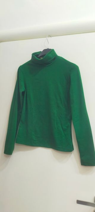 Maglione verde collo alto donna
