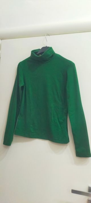 Maglione verde collo alto donna