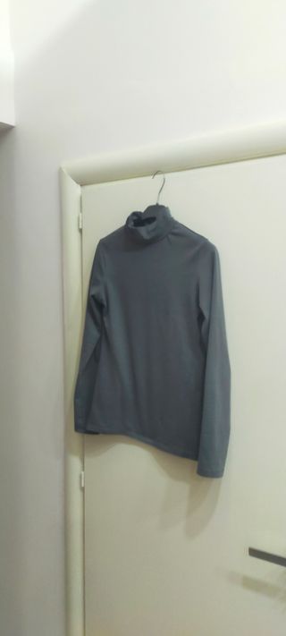 Maglione collo alto grigio donna