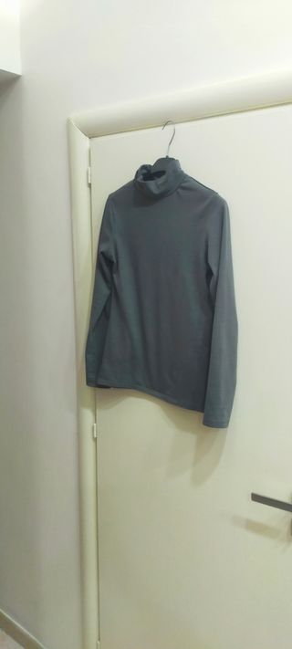 Maglione collo alto grigio donna