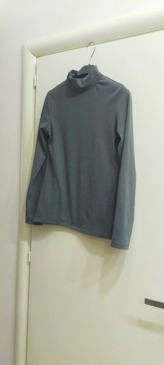 Maglione collo alto grigio donna