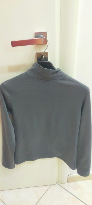 Maglione collo alto grigio donna