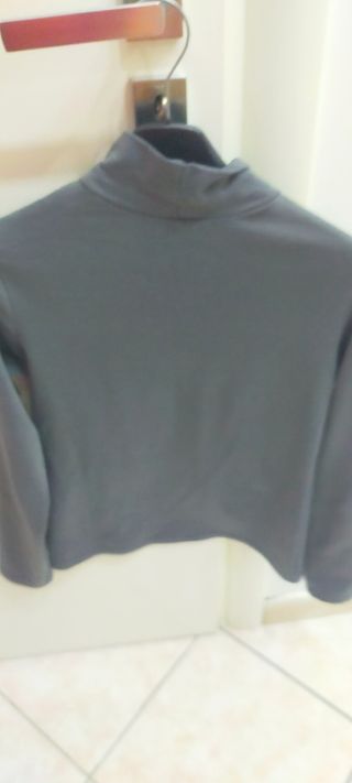 Maglione collo alto grigio donna