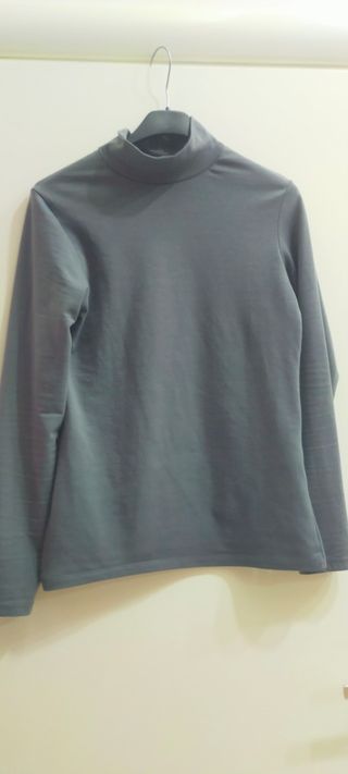 Maglione collo alto grigio donna
