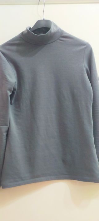 Maglione collo alto grigio donna