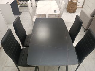 Mesa Comedor 4 Sillas Negra