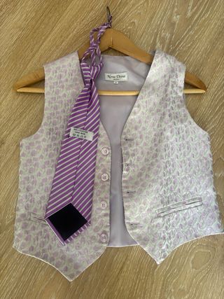 Traje comunión niño 11-12 años - Blanco/Morado