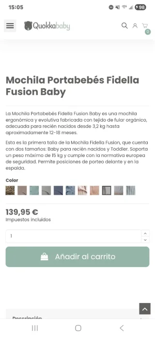 Fidella Fusión Baby: Mochila Portabebés