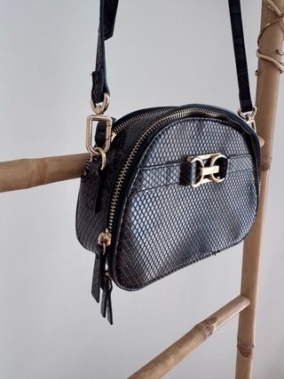 Bolso Mango serpiente marrón dorado