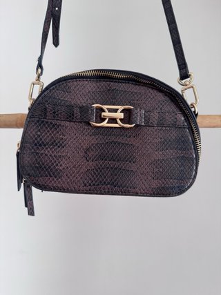 Bolso Mango serpiente marrón dorado