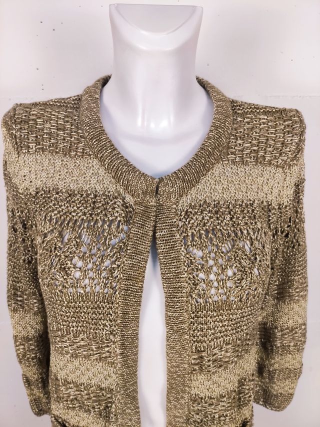 Cardigan lungo oro/marrone