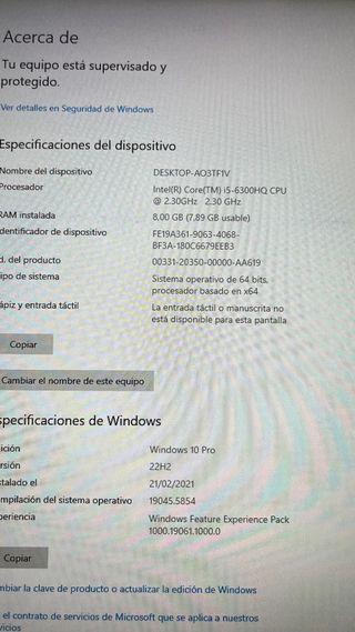 Portátil HP Omen 15-ax008ns