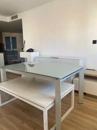 Mesa cristal moderna - extensible