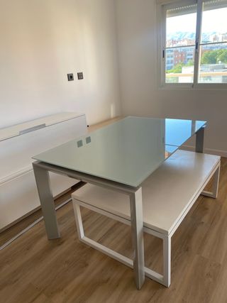 Mesa cristal moderna - extensible