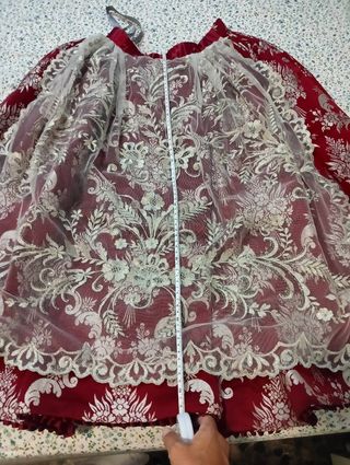 Traje Fallera niña 8 años rojo-plata