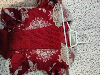 Traje Fallera niña 8 años rojo-plata