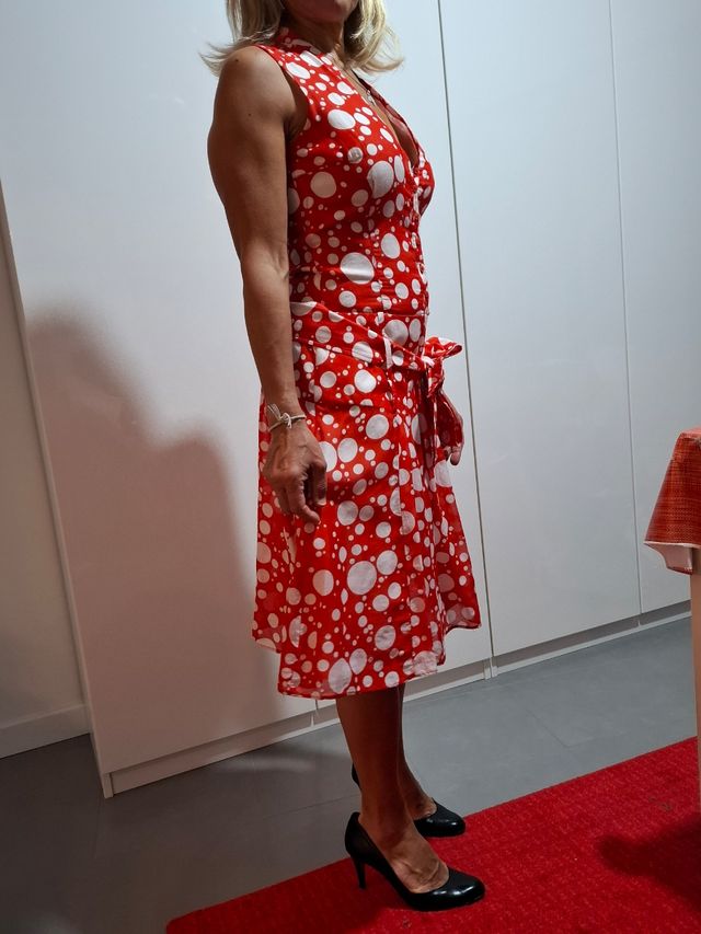 Vestito rosso pois vintage