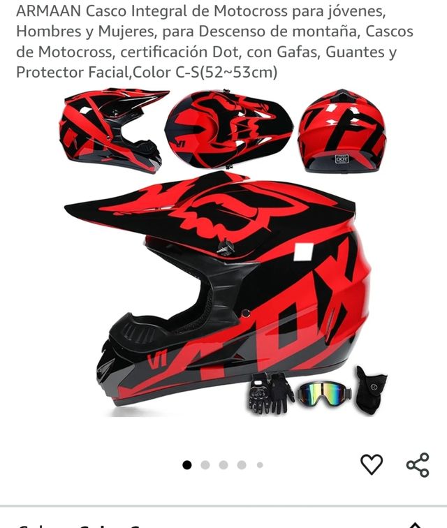 Casco De Motocross Casco Integral De Motocross Con Gafas Y Guantes