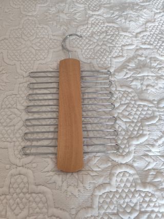 Percha para corbatas - Madera y metal