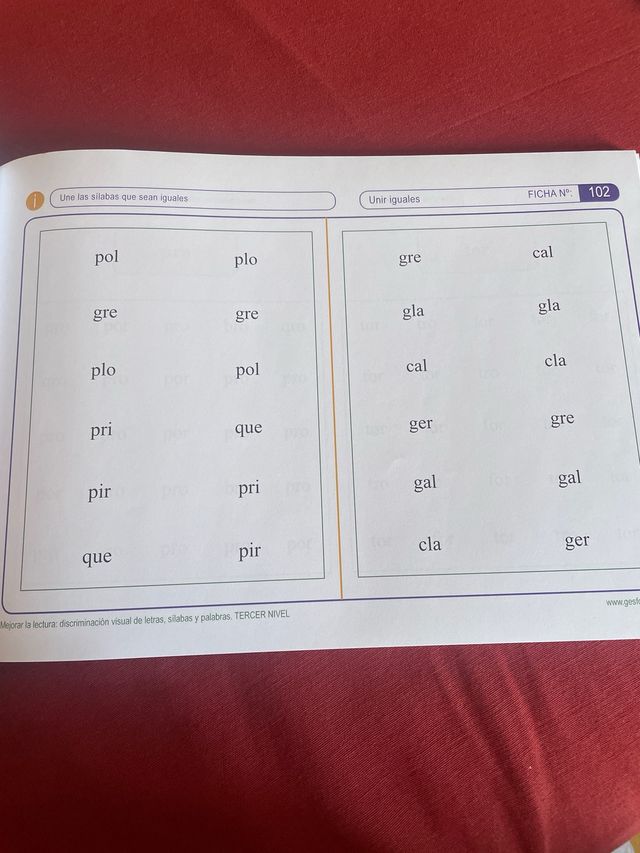 Mejorar la lectura : discriminar letras, sílaba...