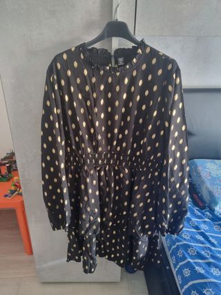 Vestito nero e oro a pois - curvy tg. 1xl