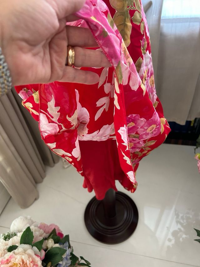 Vestito floreale rosso taglia 46