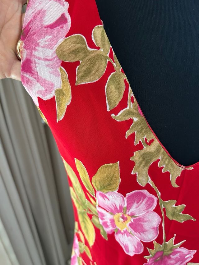 Vestito floreale rosso taglia 46