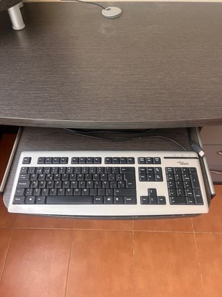 Escritorio + Estantería Gris Oscuro