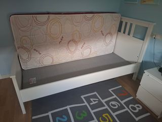 Cama Ikea 90x200 blanca - madera