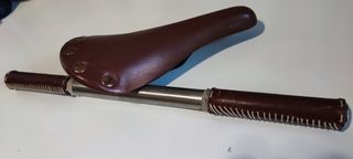 Sillín y manillar fixie marrón