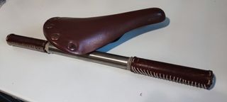 Sillín y manillar fixie marrón