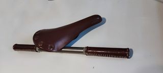 Sillín y manillar fixie marrón