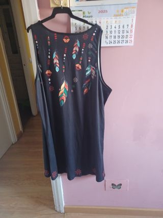 Vestido negro estampado talla L-XL