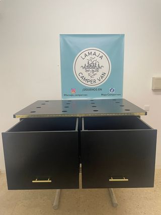 Mueble almacenaje camper negro