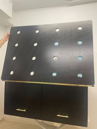 Mueble almacenaje camper negro