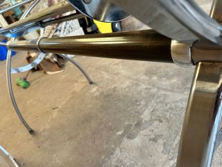 Mesa escritorio cristal, madera, metal 120x73x60cm