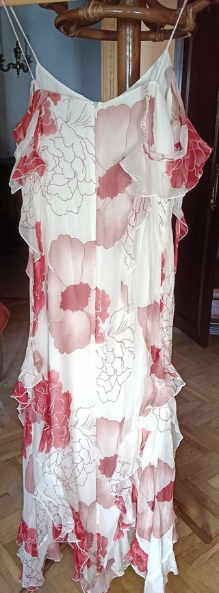 Vestido fiesta rojo y blanco